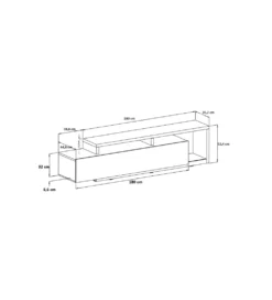 Stolik pod TV BOTA 219 cm czarny