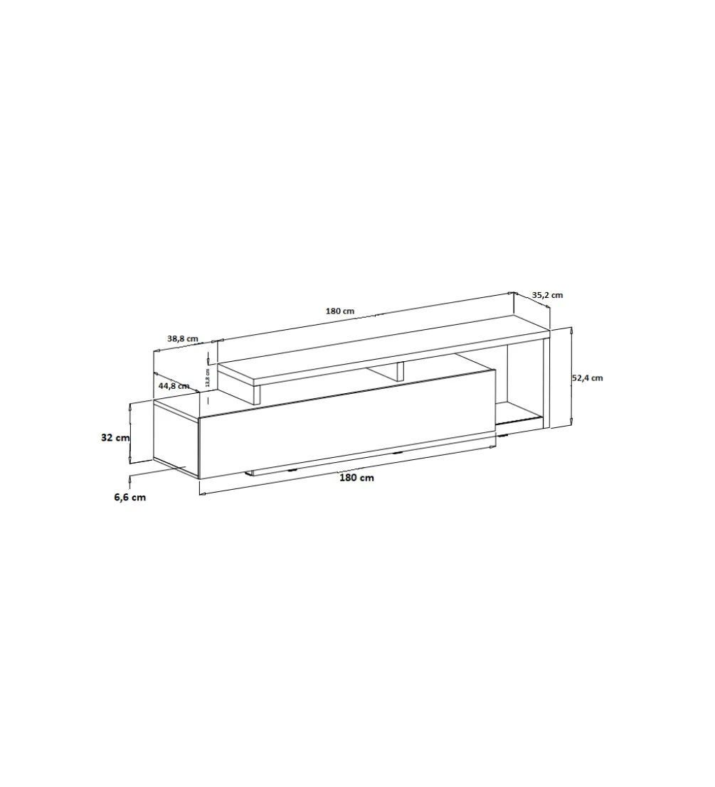 Stolik pod TV BOTA 219 cm w optyce betonu