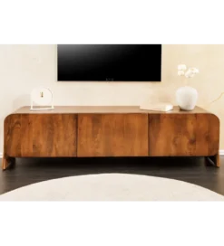 Stolik pod TV BRASIL 160 cm drewno mango brązowy