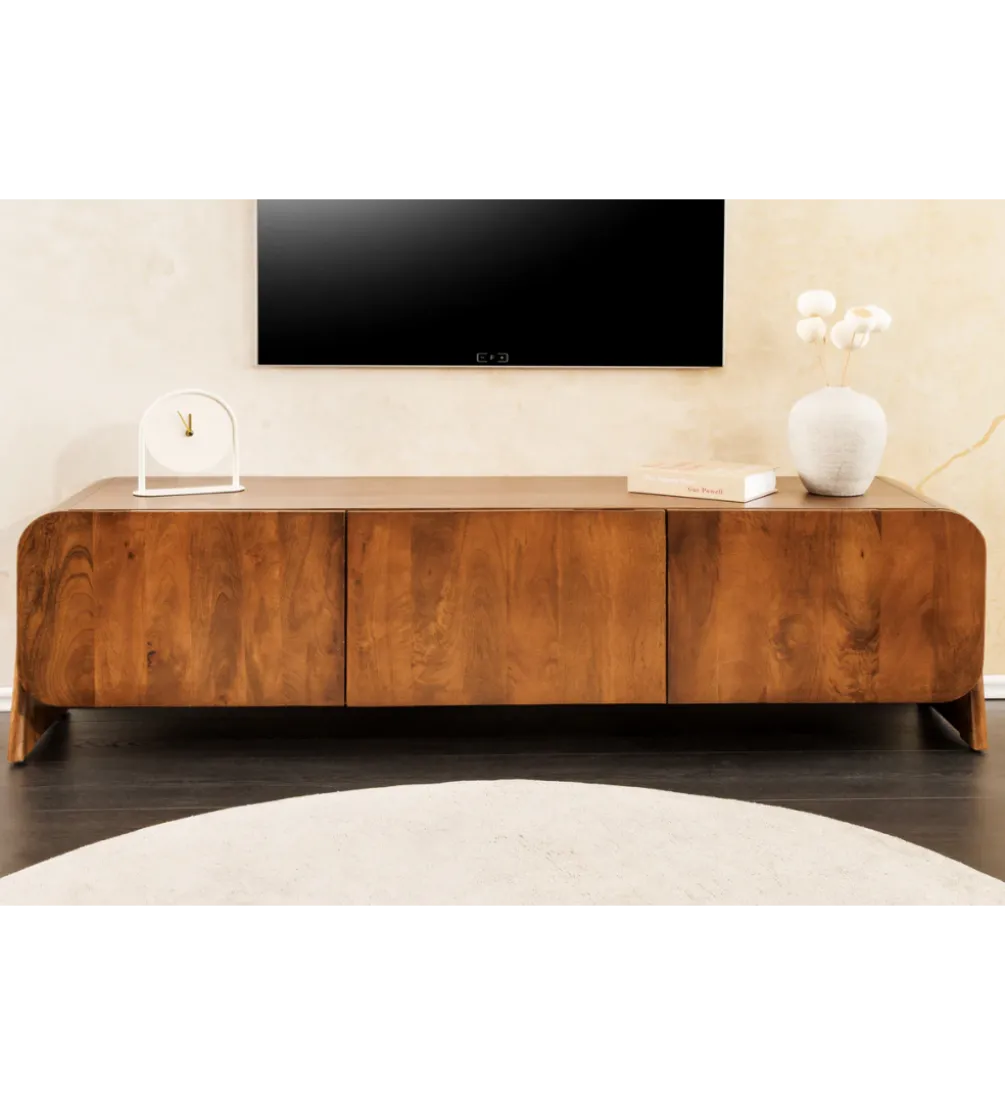 Stolik pod TV BRASIL 160 cm drewno mango brązowy