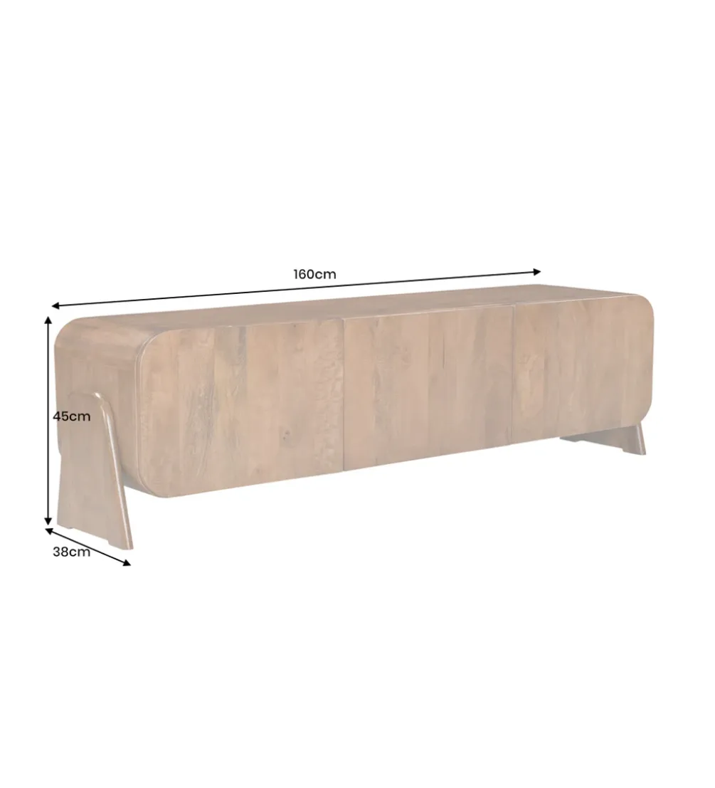 Stolik pod TV BRASIL 160 cm drewno mango brązowy