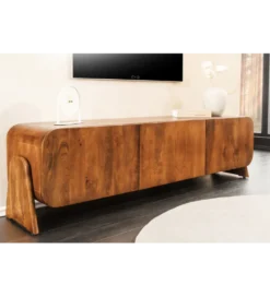 Stolik pod TV BRASIL 160 cm drewno mango brązowy
