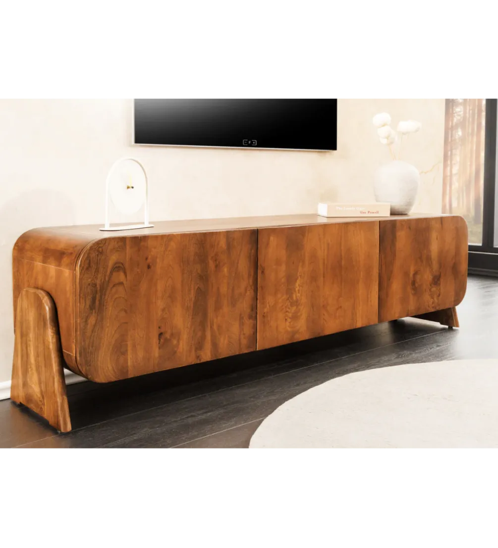 Stolik pod TV BRASIL 160 cm drewno mango brązowy