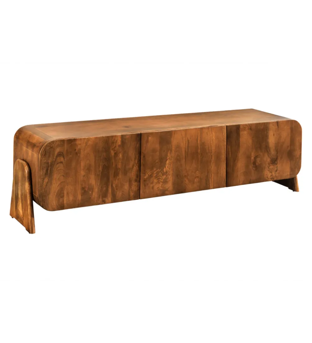 Stolik pod TV BRASIL 160 cm drewno mango brązowy