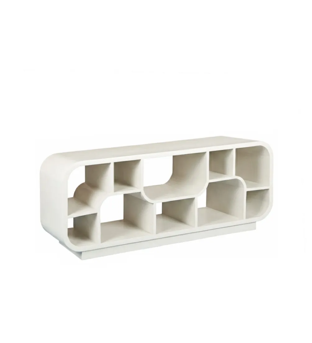 Stolik pod TV BRIX MORGAN 130 cm drewno mango biała