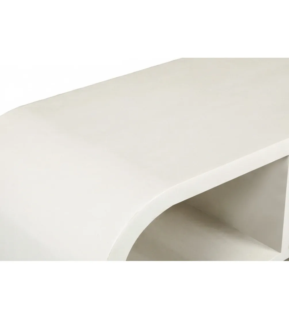 Stolik pod TV BRIX MORGAN 130 cm drewno mango biała