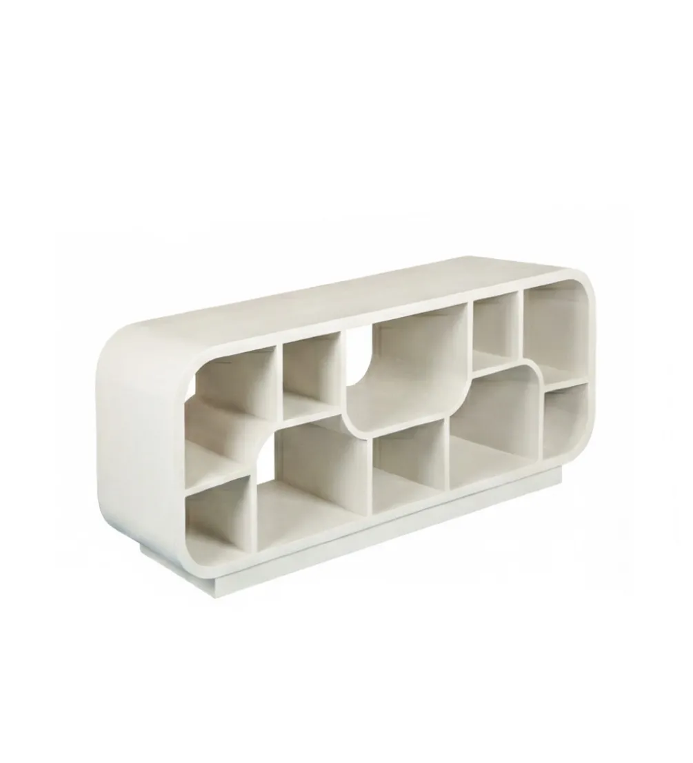 Stolik pod TV BRIX MORGAN 130 cm drewno mango biała