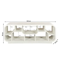 Stolik pod TV BRIX MORGAN 130 cm drewno mango biała
