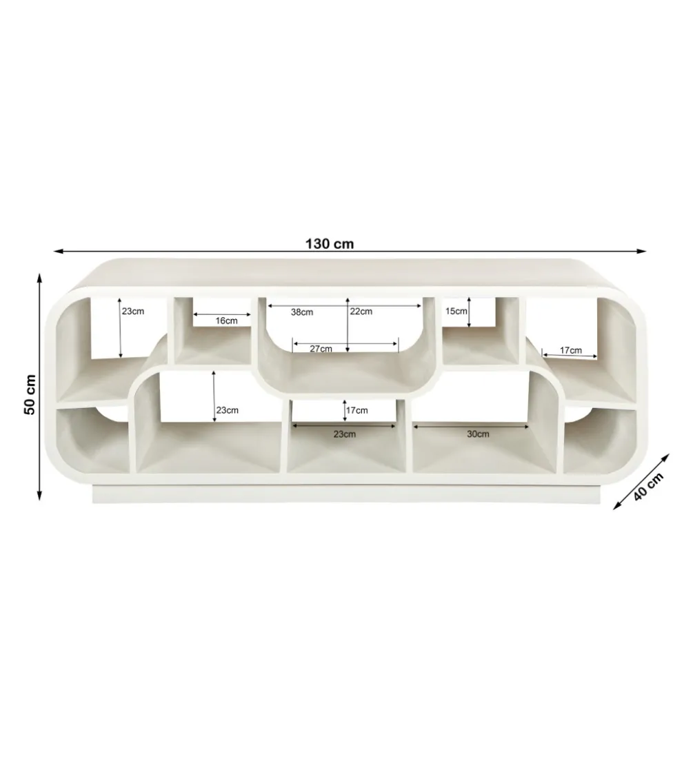 Stolik pod TV BRIX MORGAN 130 cm drewno mango biała