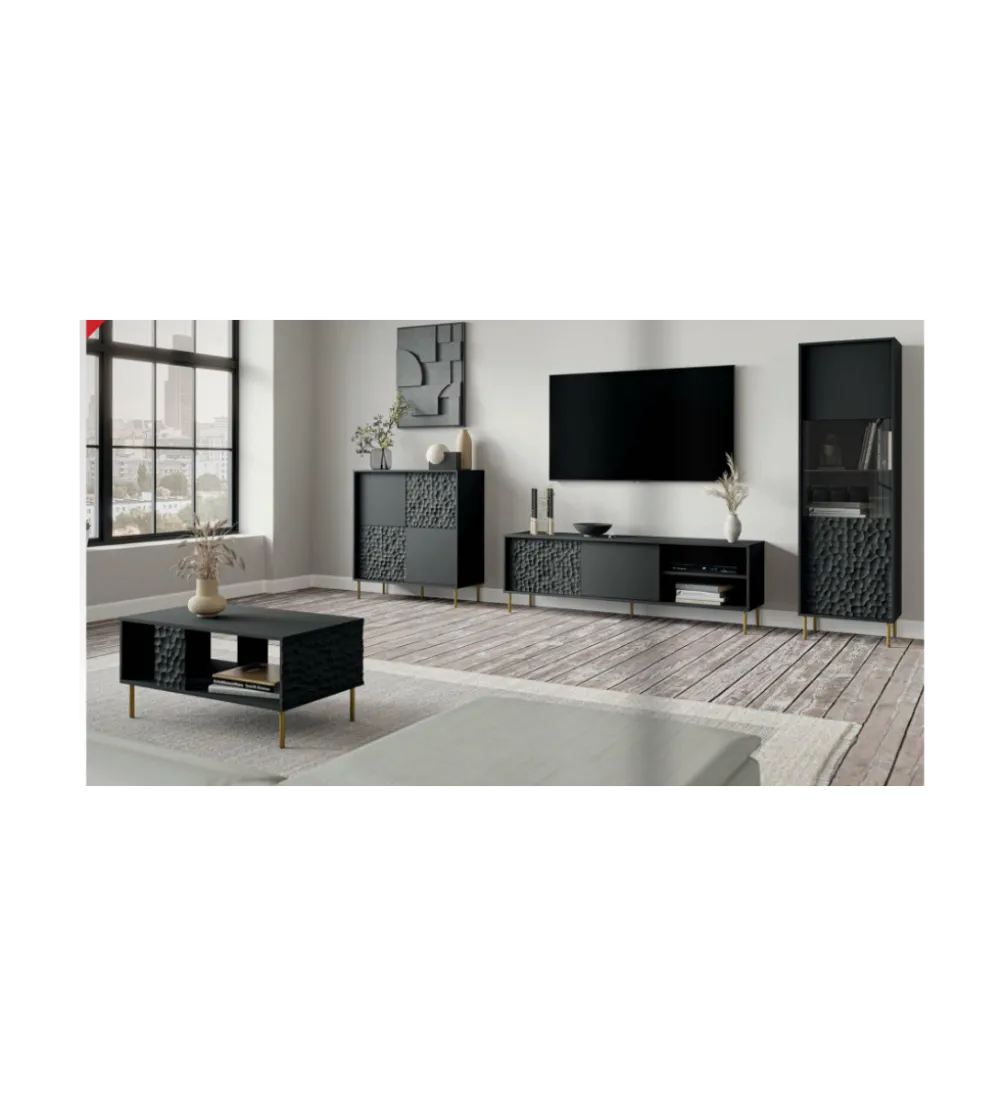 Stolik pod TV BULLET 180 cm czarny