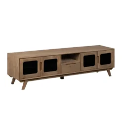 Stolik pod TV BURNIE drewno mango
