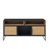 Stolik pod TV CANE PANE 122 cm czarno naturalna