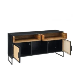 Stolik pod TV CANE PANE 122 cm czarno naturalna