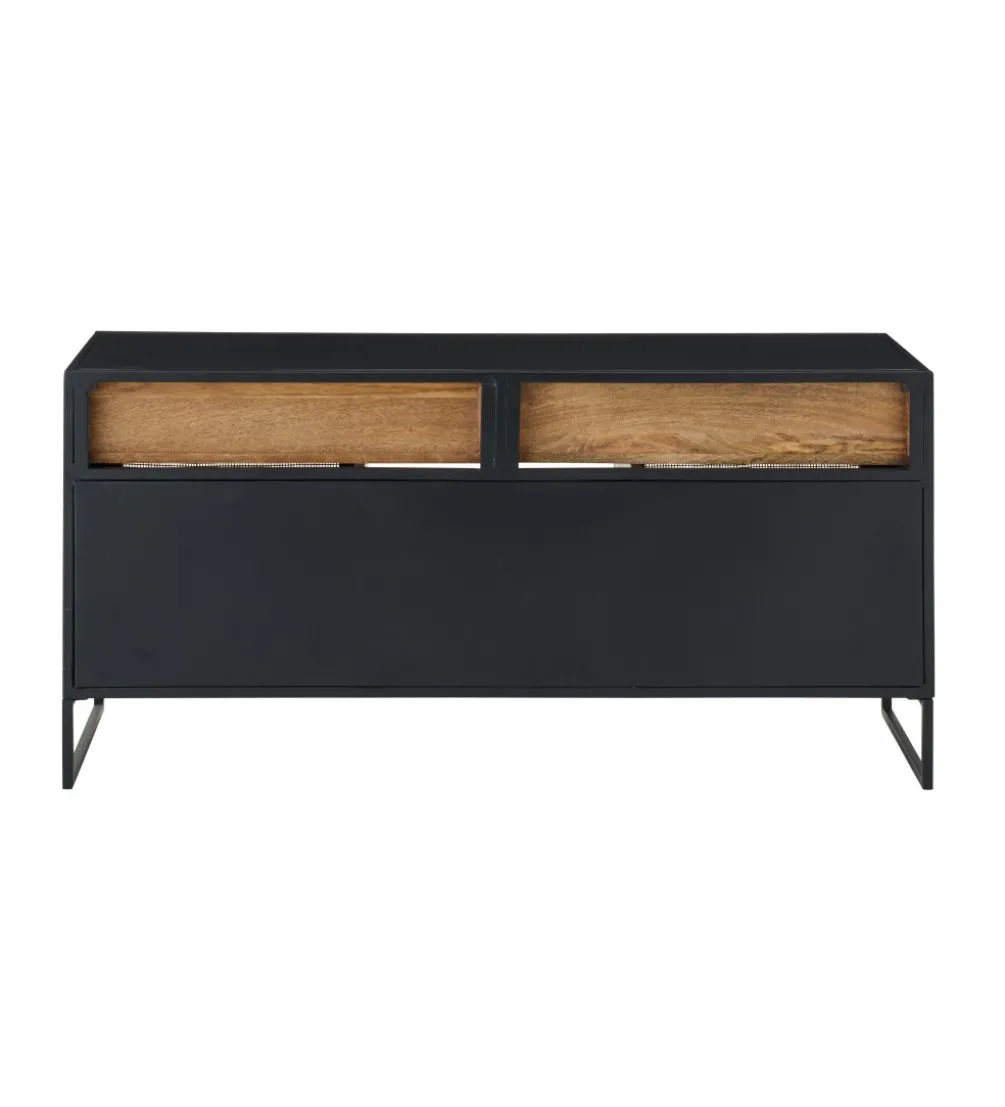 Stolik pod TV CANE PANE 122 cm czarno naturalna