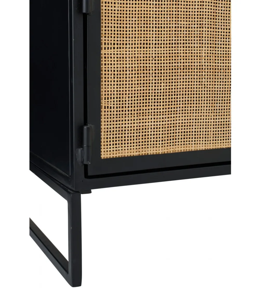 Stolik pod TV CANE PANE 122 cm czarno naturalna