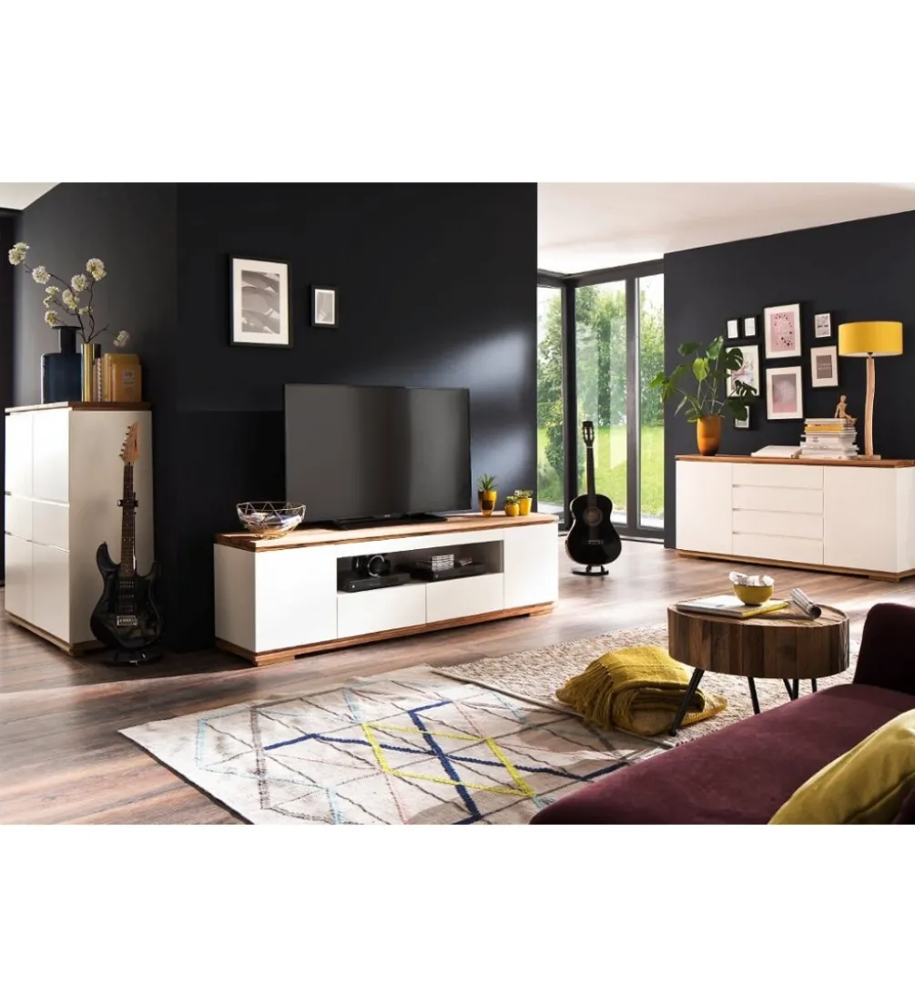 Stolik pod TV CHIARO 200 cm biało kremowa