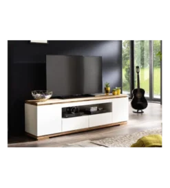 Stolik pod TV CHIARO 200 cm biało kremowa