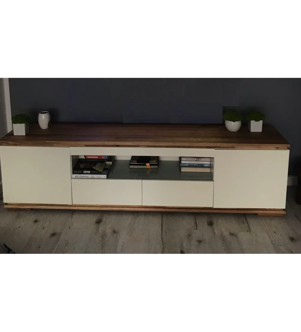 Stolik pod TV CHIARO 200 cm biało kremowa