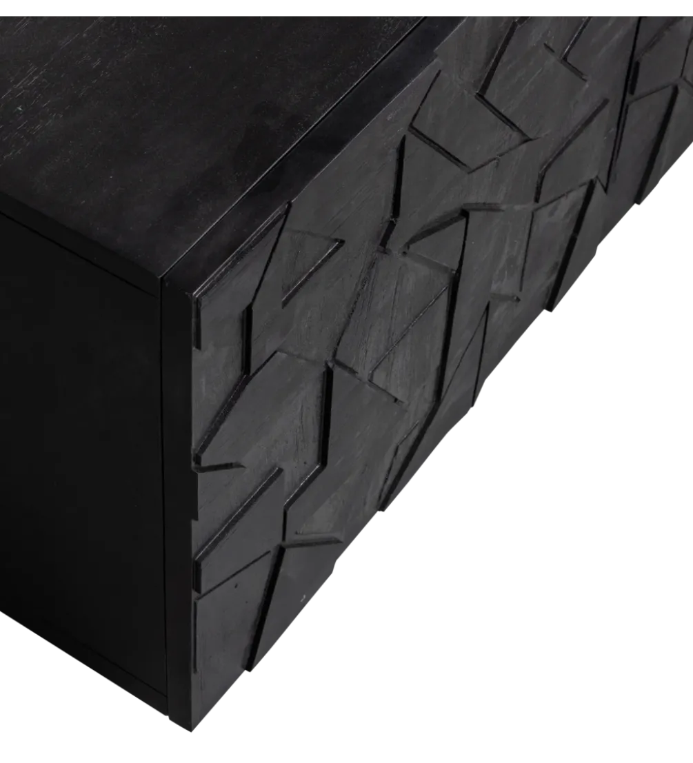 Stolik pod TV COUNTER 160 cm drewno mango czarna