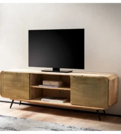 Stolik pod TV CYNTIA 160 cm drewno mango