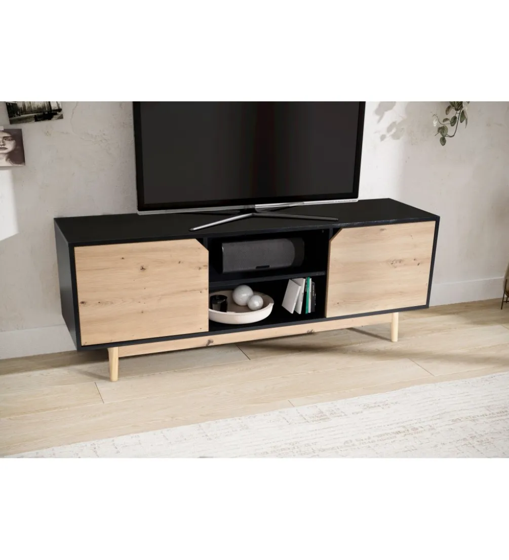 Stolik pod TV CYRUS 150 cm czarny