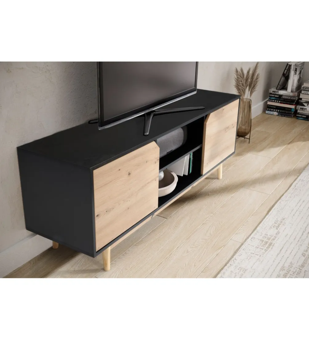 Stolik pod TV CYRUS 150 cm czarny