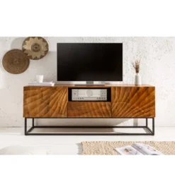 Stolik pod TV DAVIDE Scorpion 160 Cm drewno mango brąz