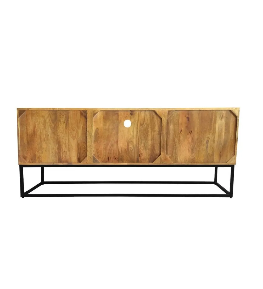 Stolik pod TV DAVIDE Scorpion 160 Cm drewno mango brąz