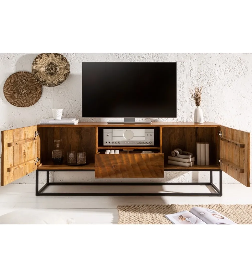 Stolik pod TV DAVIDE Scorpion 160 Cm drewno mango brąz