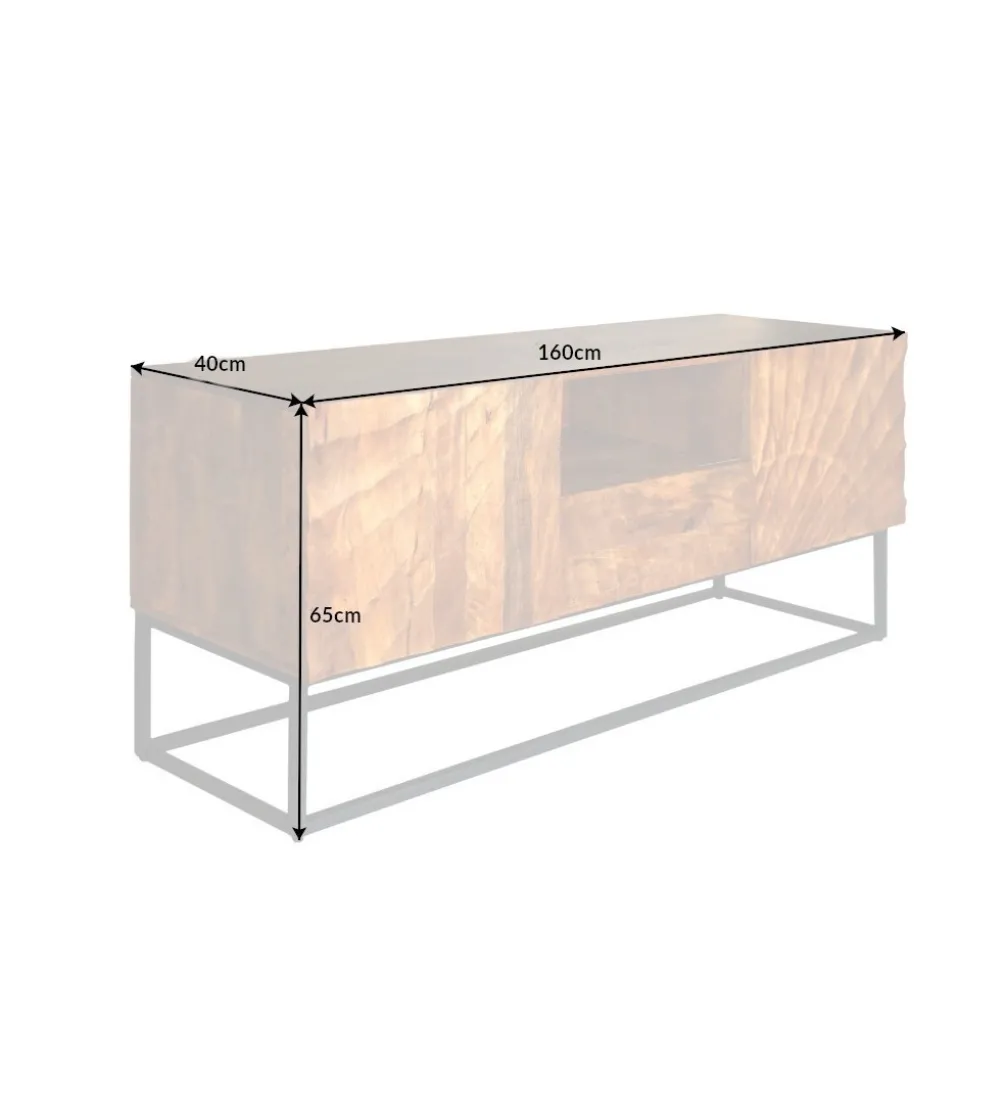 Stolik pod TV DAVIDE Scorpion 160 Cm drewno mango brąz