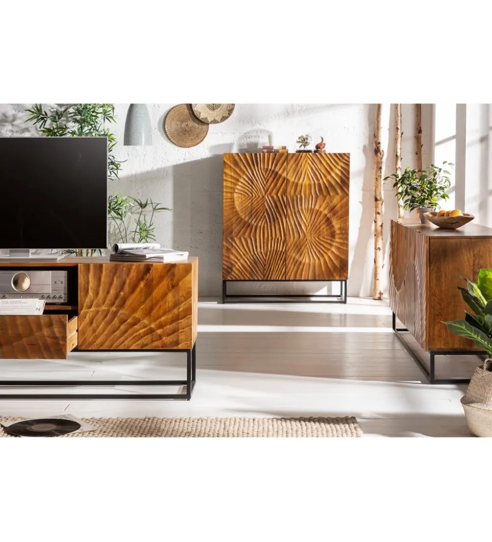 Stolik pod TV DAVIDE Scorpion 160 Cm drewno mango brąz