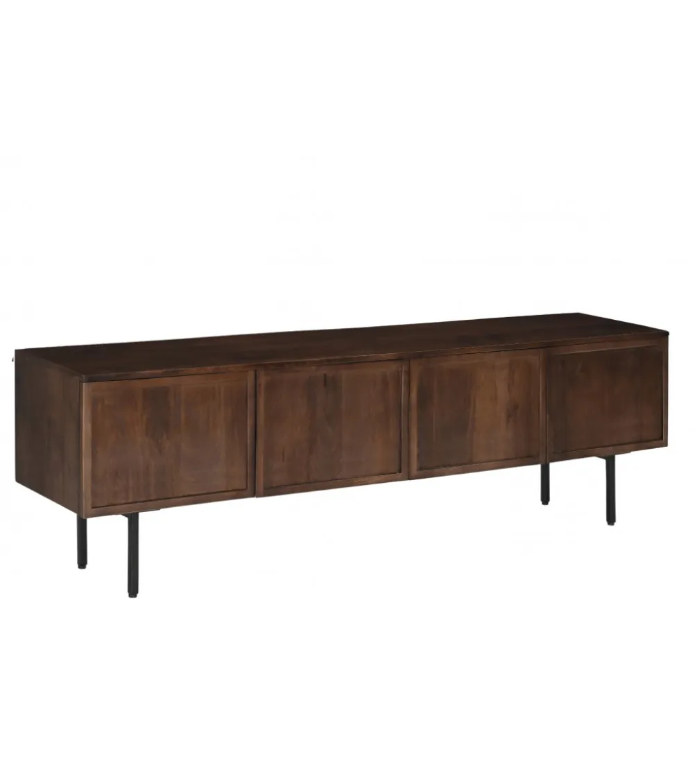 Stolik pod TV ELANI 180 cm drewno mango brąz