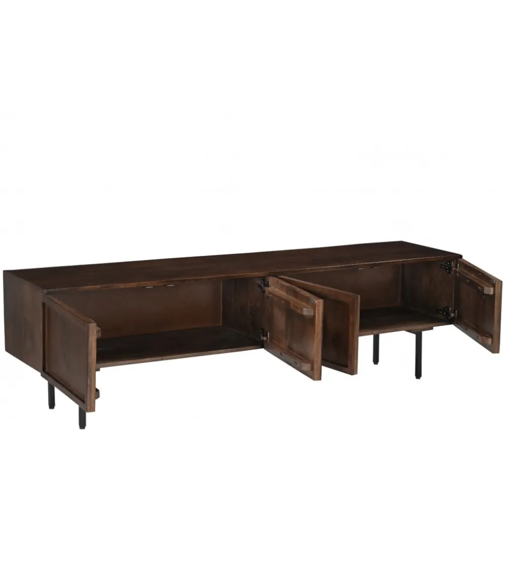 Stolik pod TV ELANI 180 cm drewno mango brąz