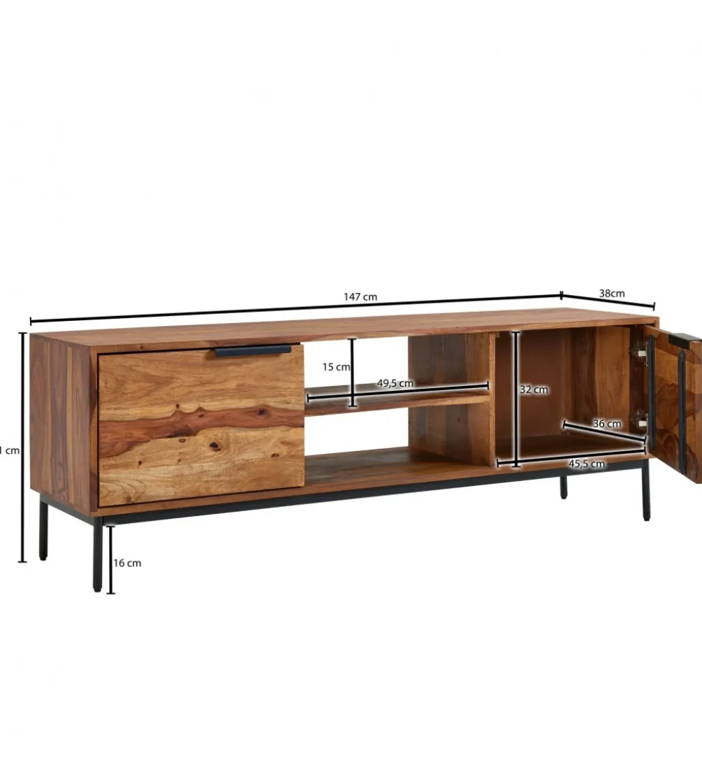 Stolik pod TV ELCANTO 147 cm drewno sheesham