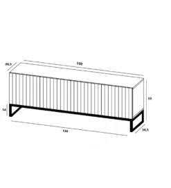 Stolik pod Tv ELPIS 150 cm czarny