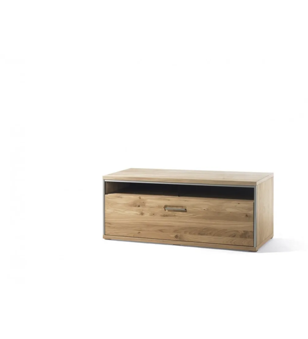 Stolik pod TV ESPERO 124 cm dąb sękaty olejowany w kolorze bianco