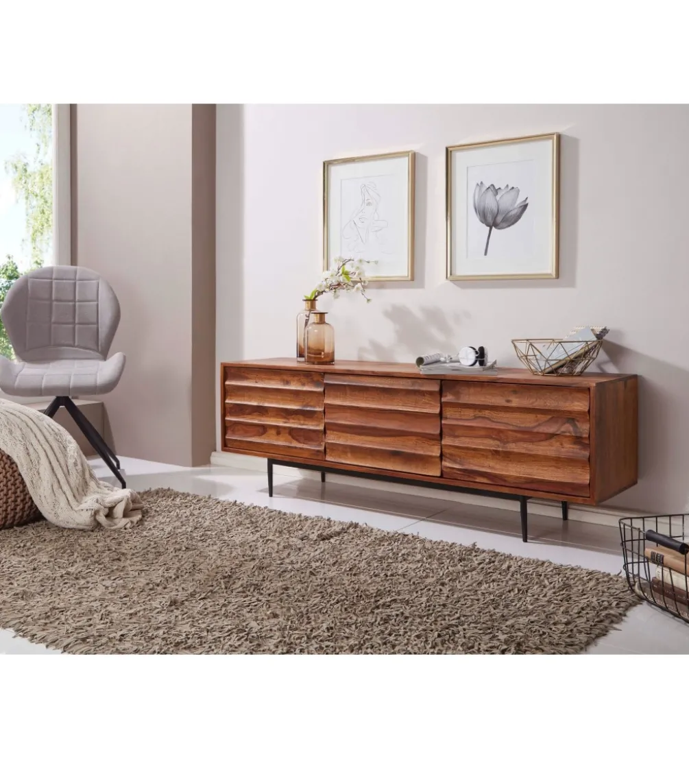 Stolik pod TV ESTELI 147 cm drewno sheesham