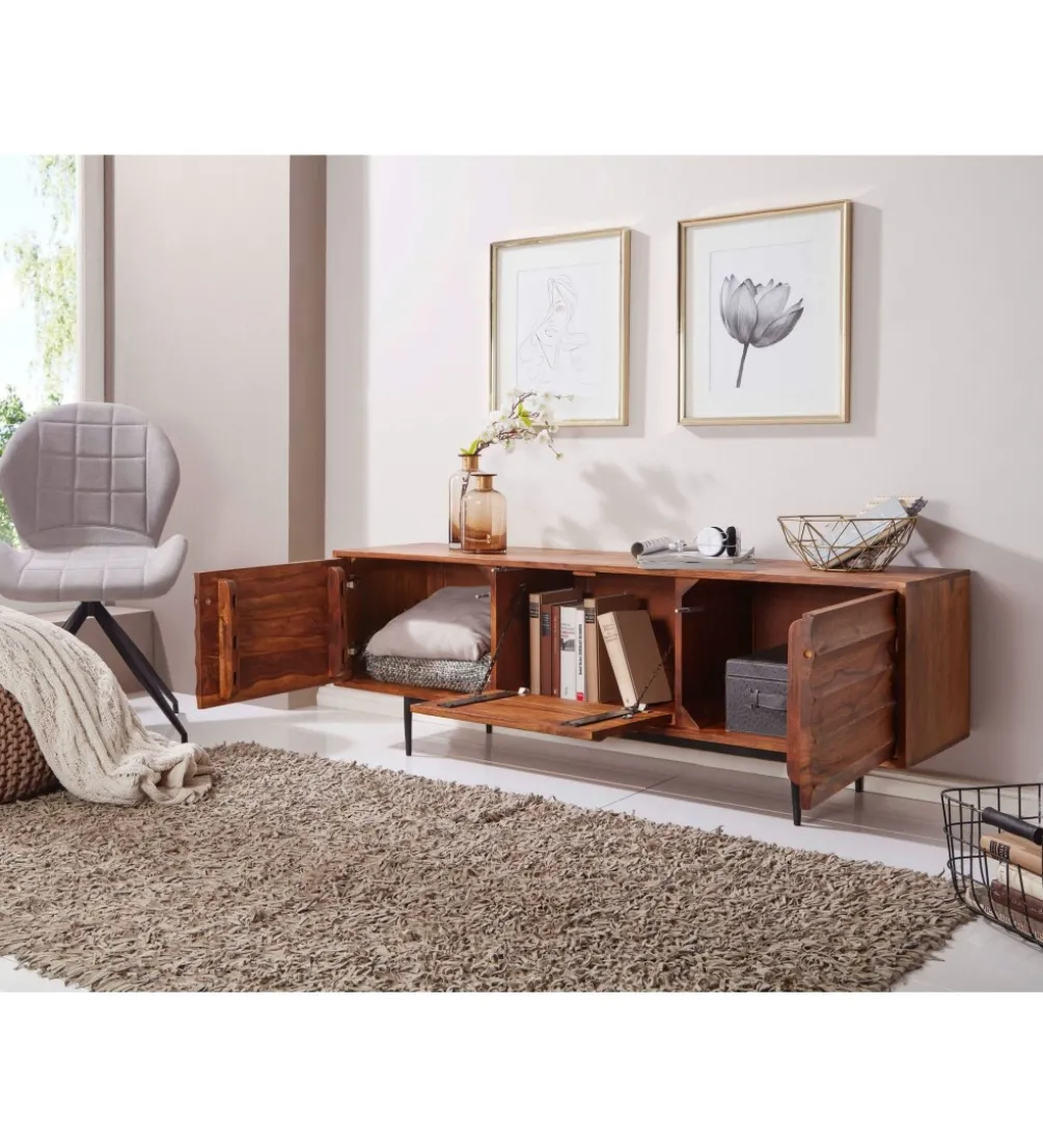 Stolik pod TV ESTELI 147 cm drewno sheesham