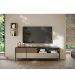 Stolik pod TV EVEREST 206 cm brązowo beżowy