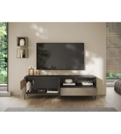 Stolik pod TV EVEREST 206 cm brązowo beżowy