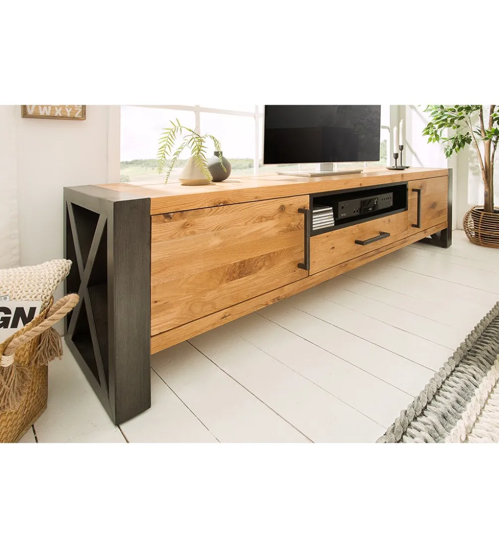 Stolik pod TV FACTORY Thor 200 cm drewno dąb dziki