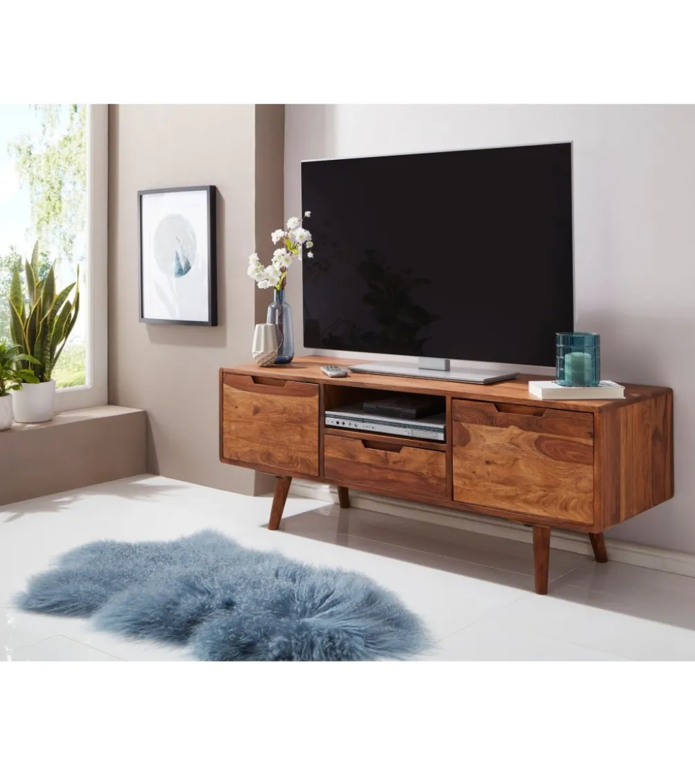 Stolik pod TV FEREZ 135 cm drewno sheesham