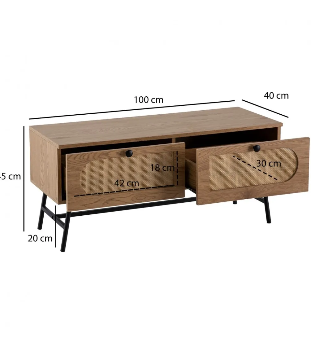 Stolik pod TV FONTA 100 cm w optyce dębu