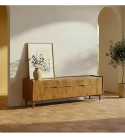 Stolik pod TV GALT 160 cm drewno mango naturalny