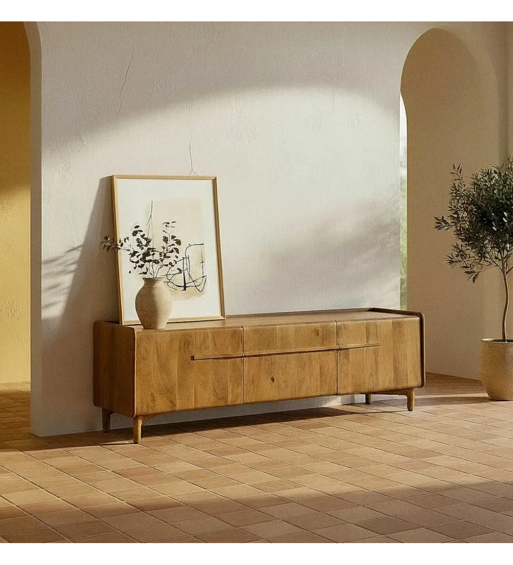 Stolik pod TV GALT 160 cm drewno mango naturalny
