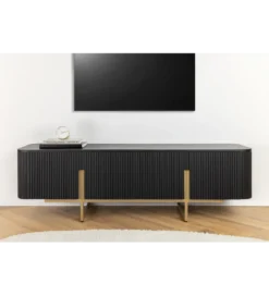 Stolik pod TV GATSBY 160 cm drewno mango czarna