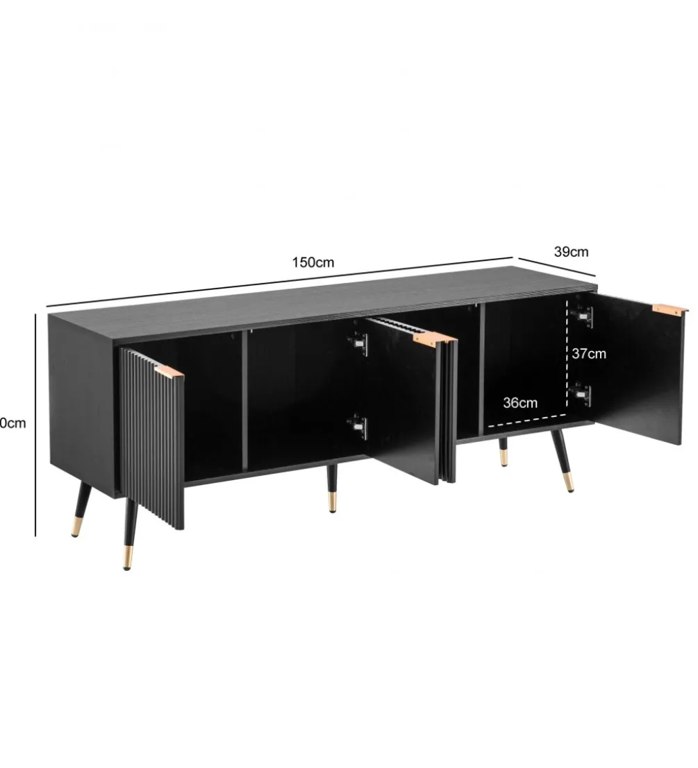 Stolik pod TV GLIMER 150 cm czarny