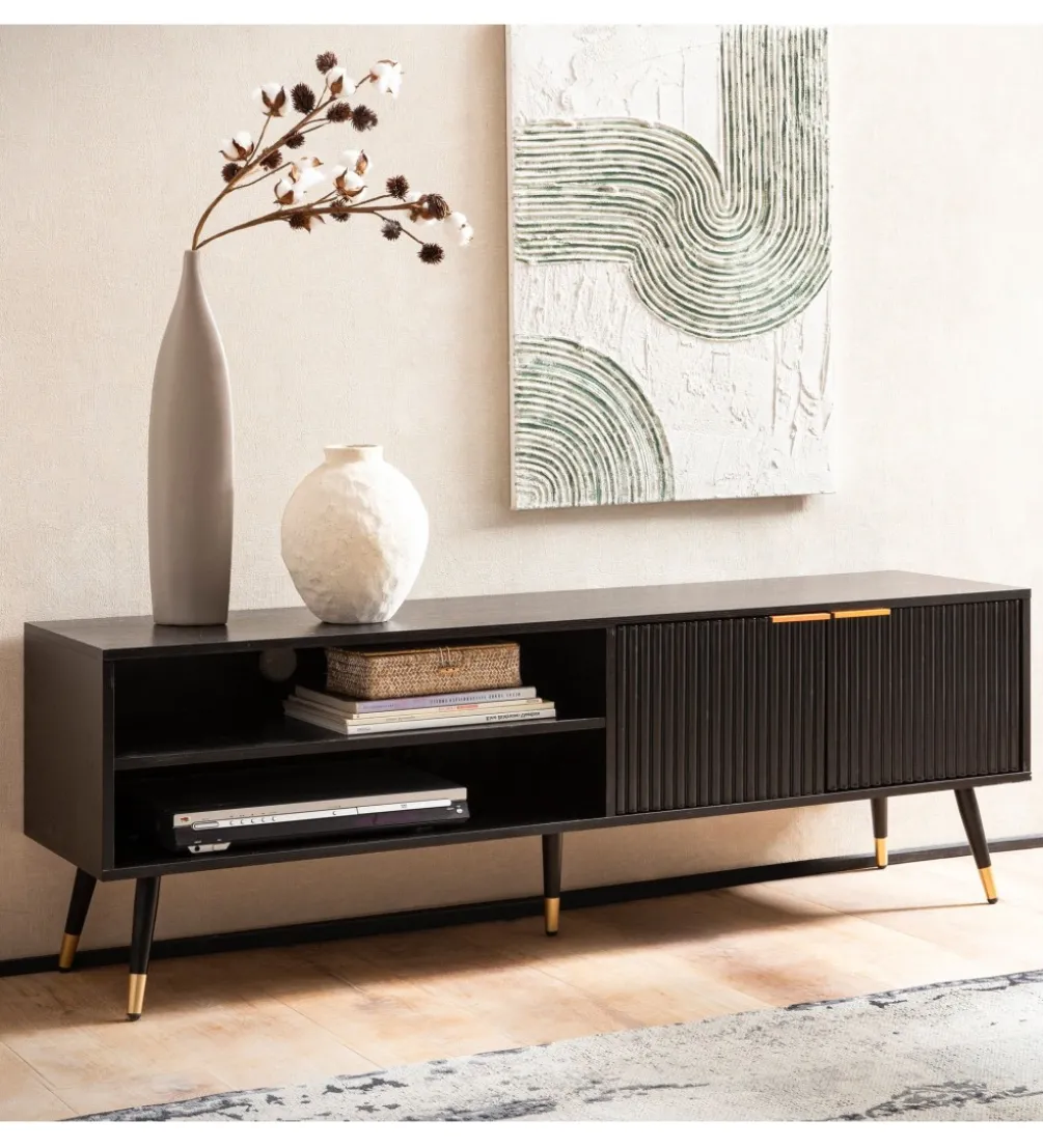 Stolik pod TV GLIMER II 150 cm czarny
