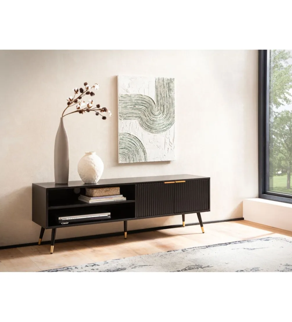 Stolik pod TV GLIMER II 150 cm czarny