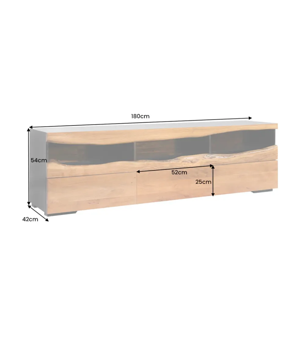 Stolik pod TV GRAND ACACIA 180 cm drewno akcja LED